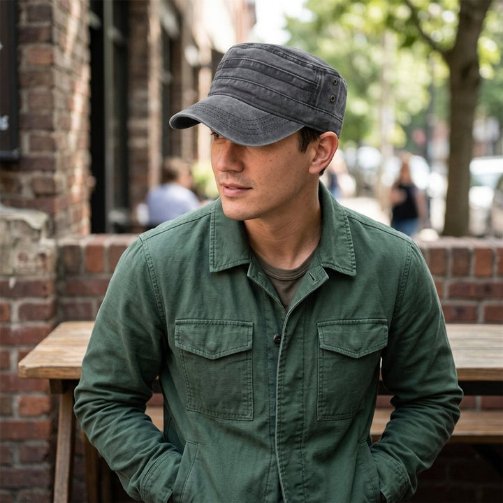 Jade™ – Vasket Flat Top Militærcaps