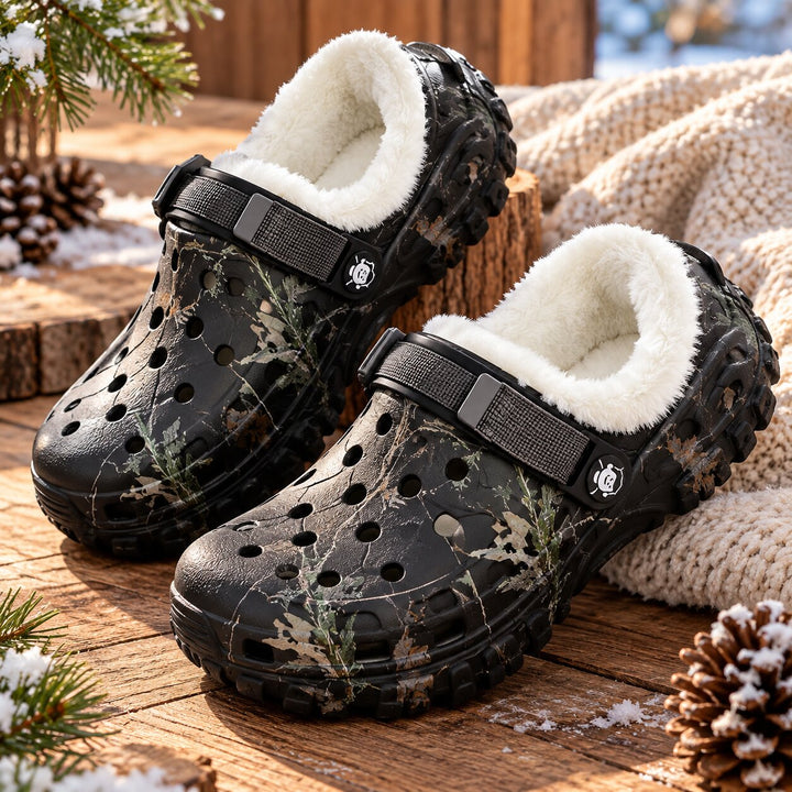 Olav™ – Pelsforede camo clogs klikkere med justerbar stropp