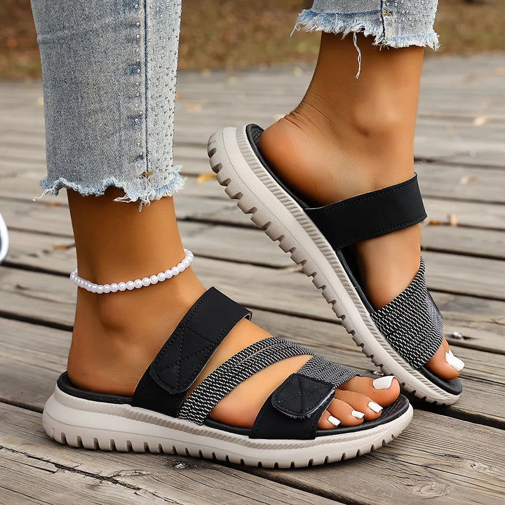 Dorte™ – Ortopediske Mesh Panel Borrelås Sandaler