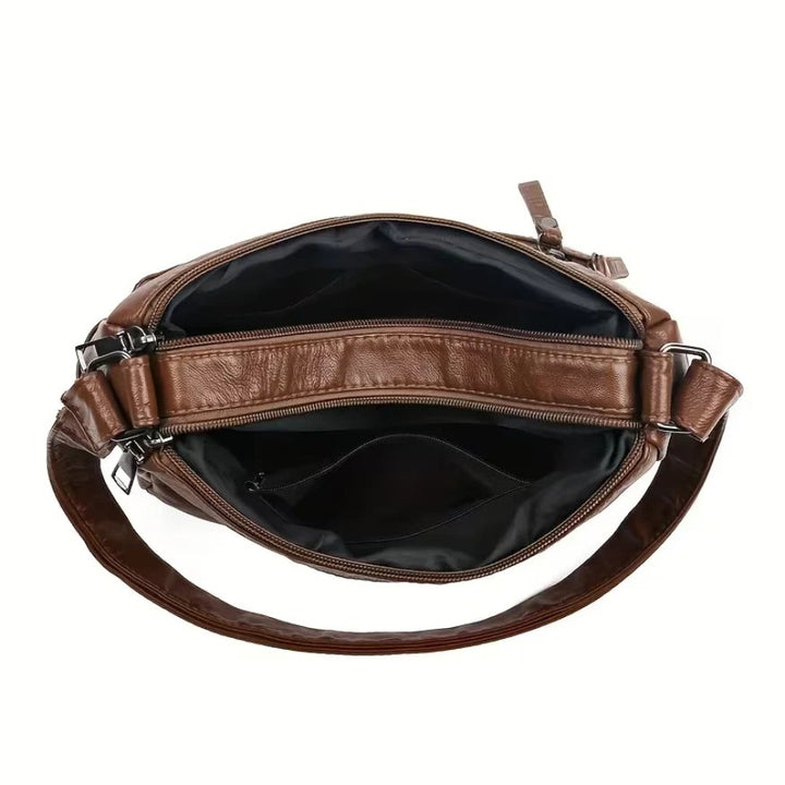 Kaia™ – Multi Zip Kompartment Vegansk Crossbody Veske