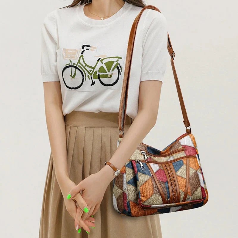 Annika™ – Geometrisk Patchwork Crossbody Skulderveske