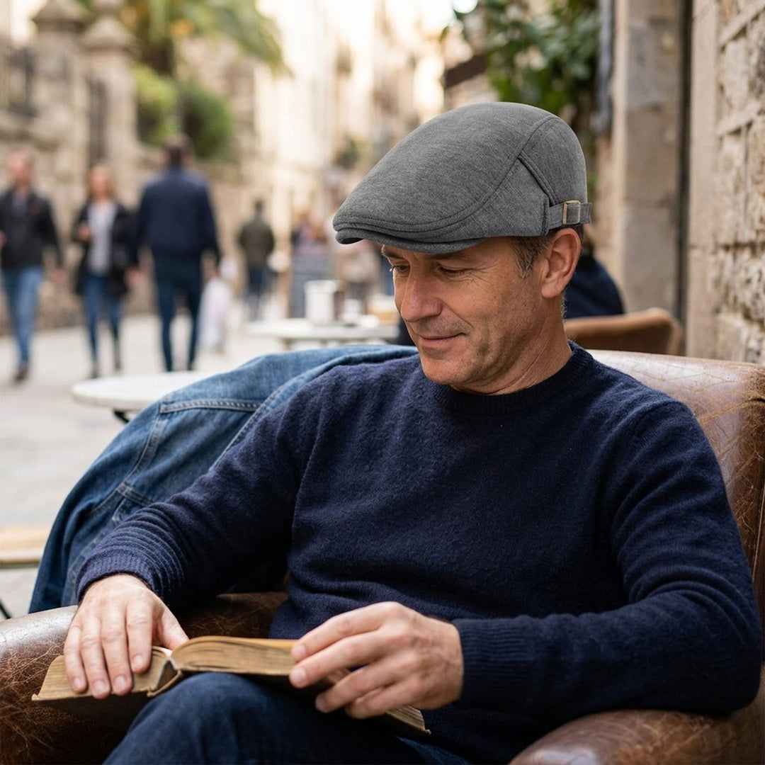 Kevin™ – Justerbar Flat Cap med Bakrem