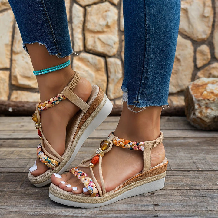 Kirsten™ – Espadrille Hæl Orthopediske Plattform Sandaler