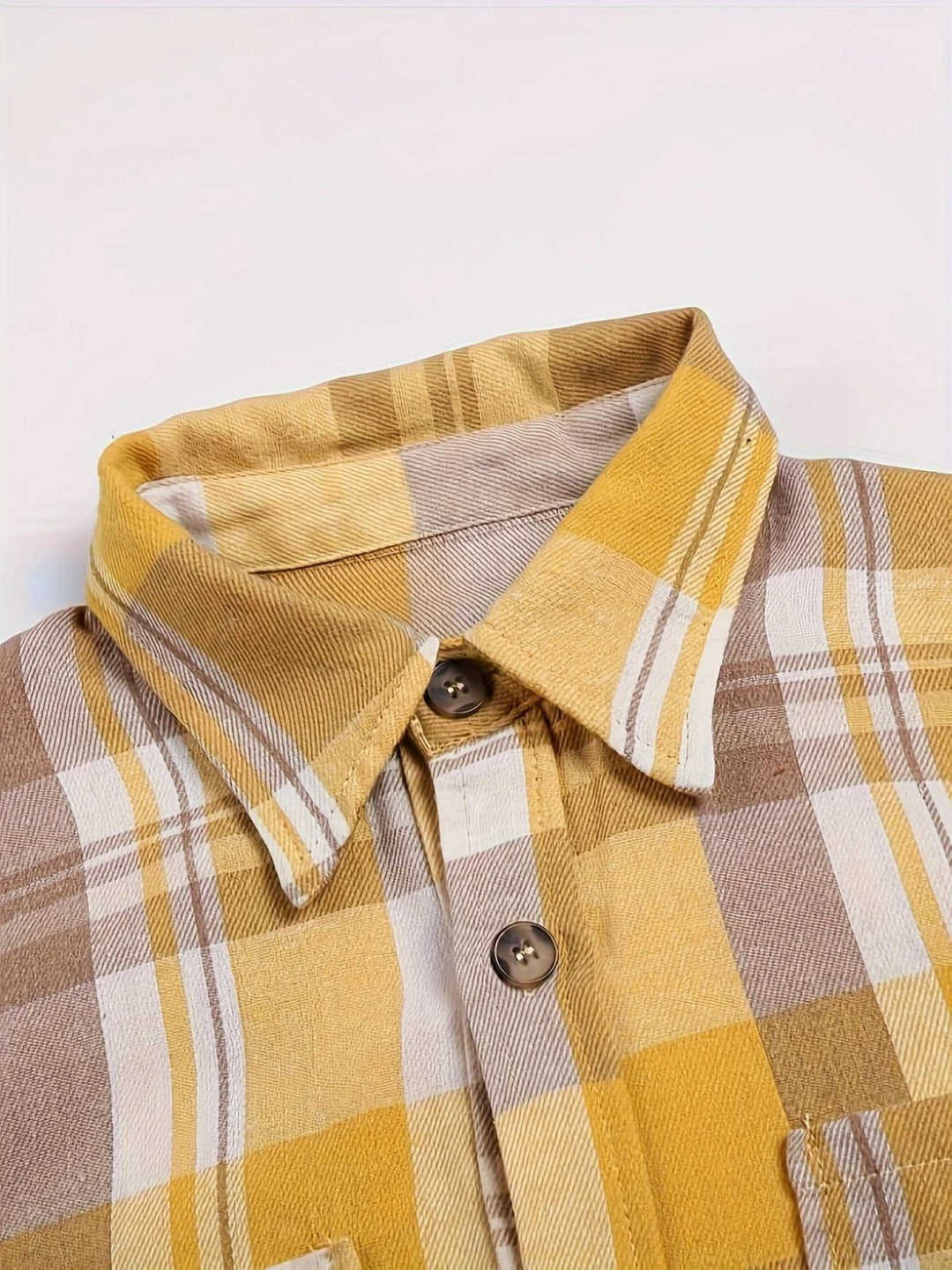 Karoline™ – Oversized rutete skjorte med knapper foran