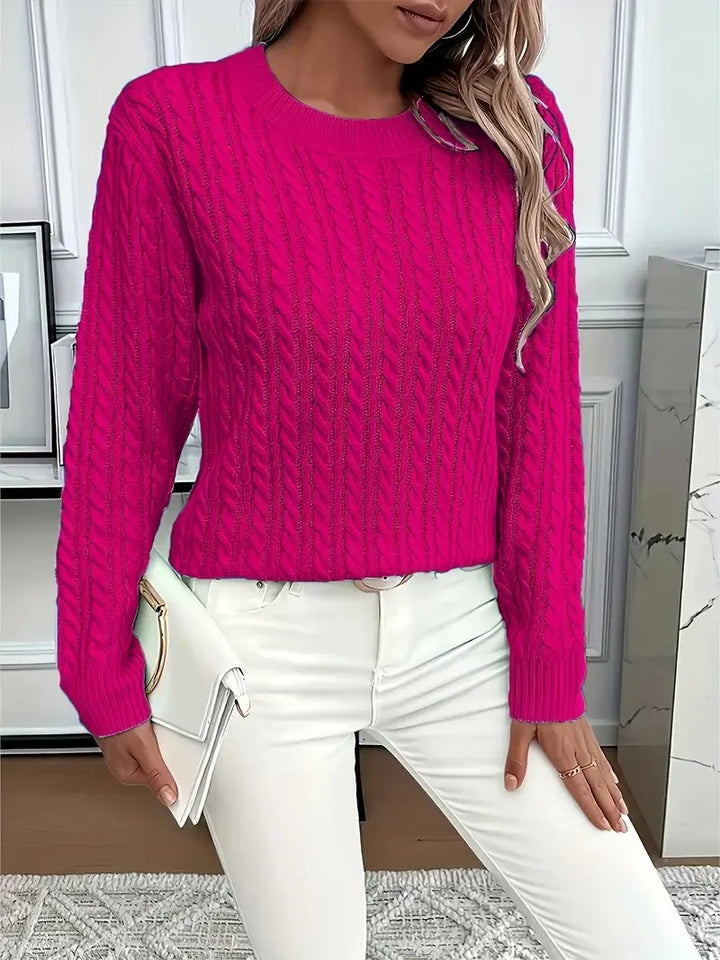 Heidi™ – Kabelstrikket Rundhalsgenser
