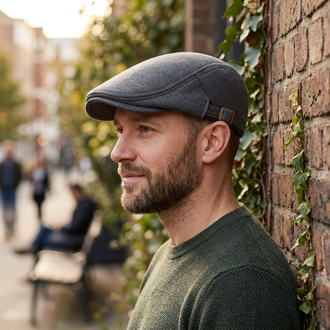 Liam™ – Justerbar Flat Cap med Strukturerte Topp