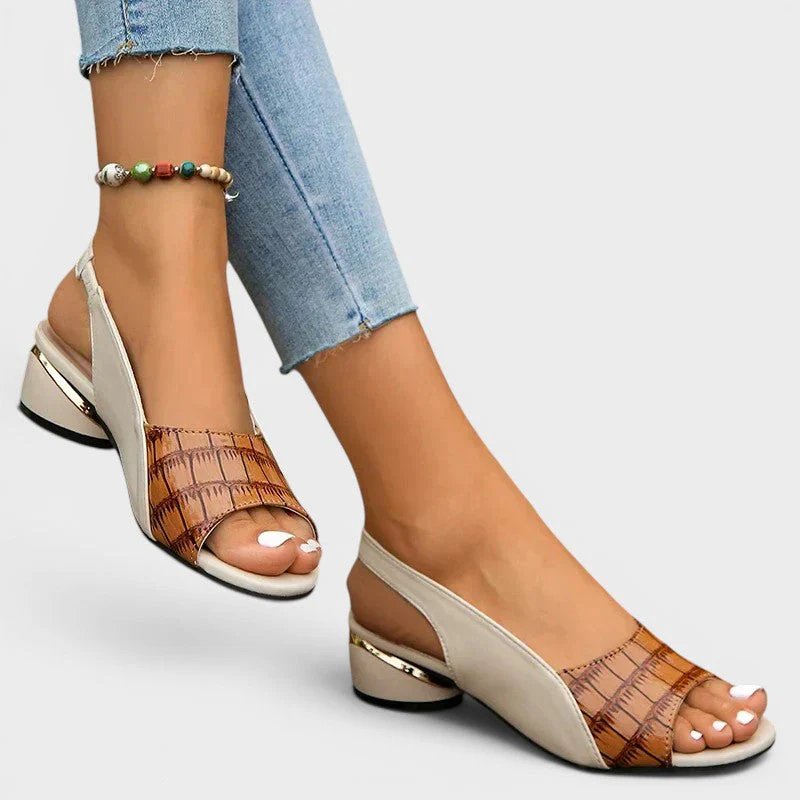 Beatrice™ – Blokkhæl Slingback Peep Toe Sandaler