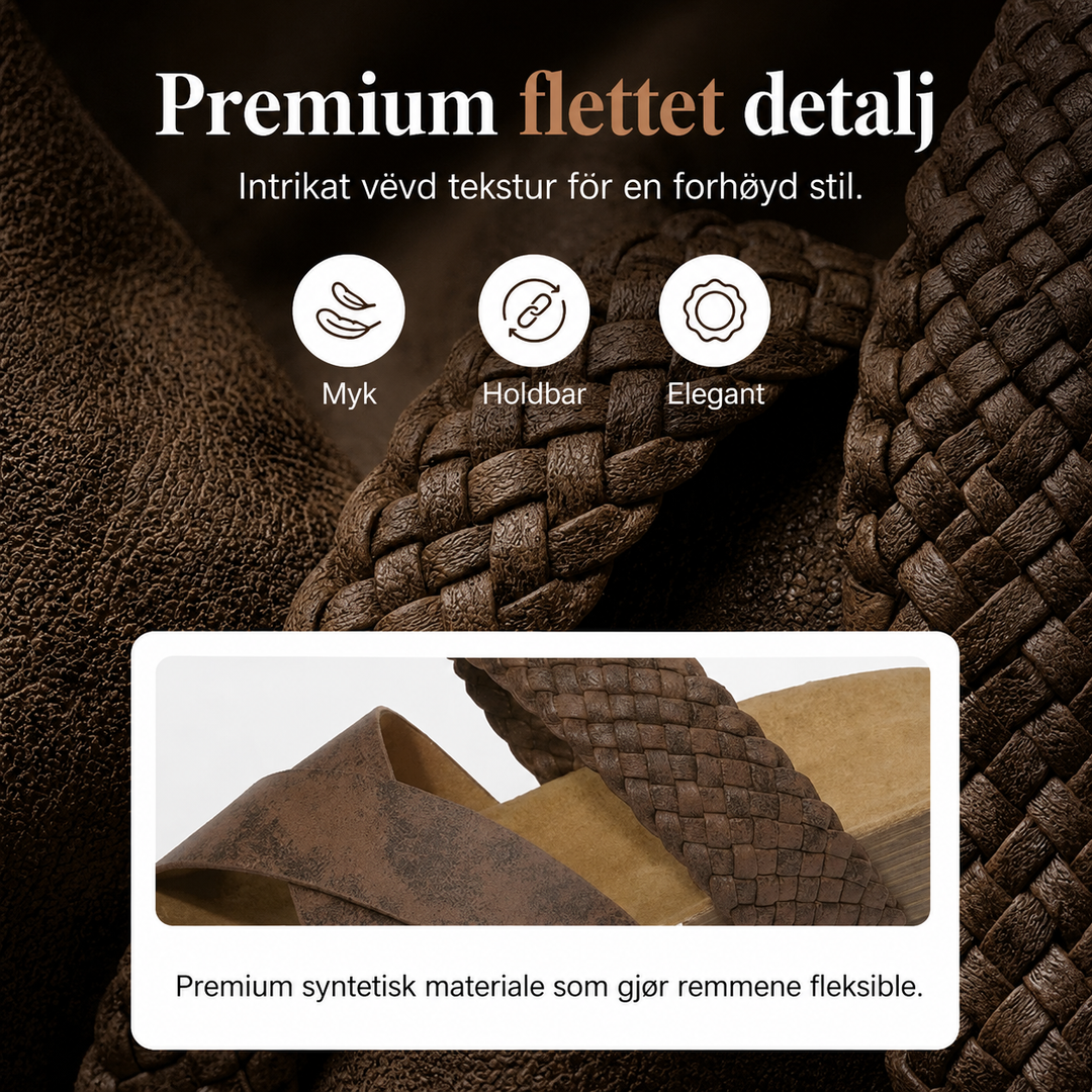 Linnea™ – Vevede Dobbelrem Tøfler med Platå