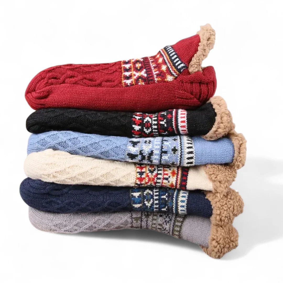 CozySocks™ – Nordisk Strikk Anti-Sklisokk med Fleeceforing