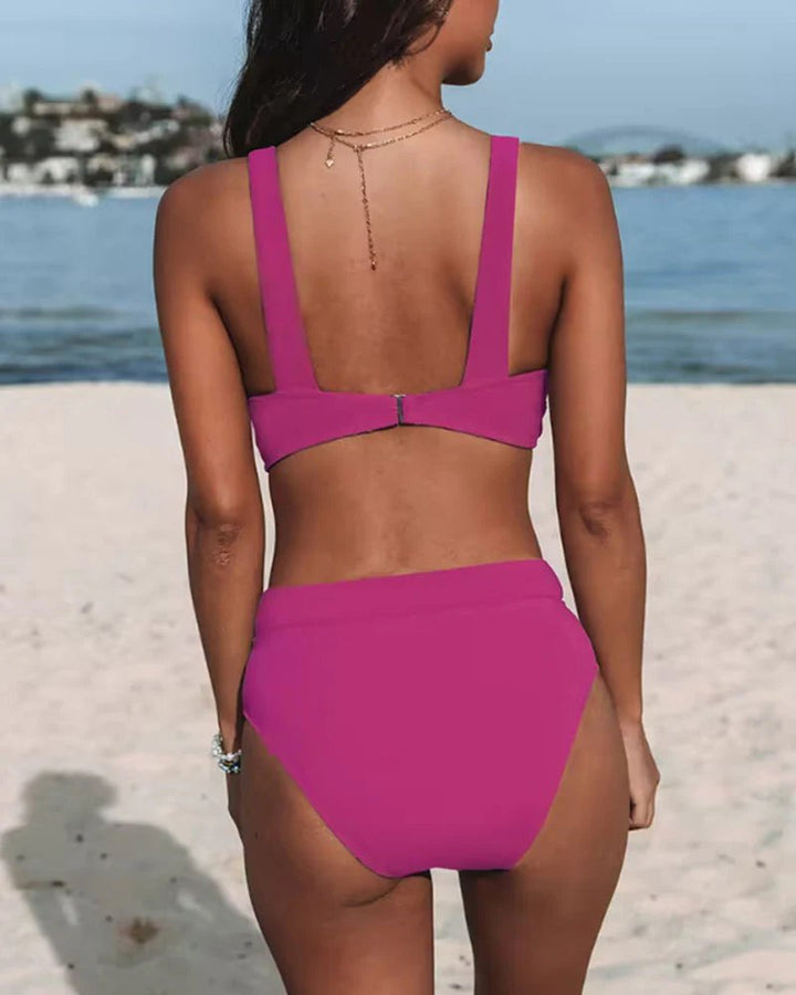 Klara™ – Høy midje V-hals bikinitopp sett