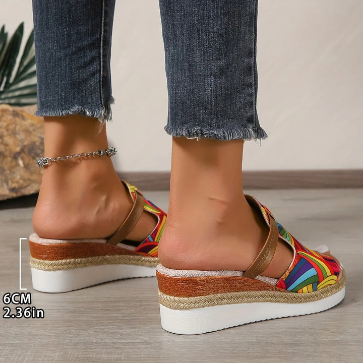 Elena™ – Boho Trykte Plattform Sandlettinger
