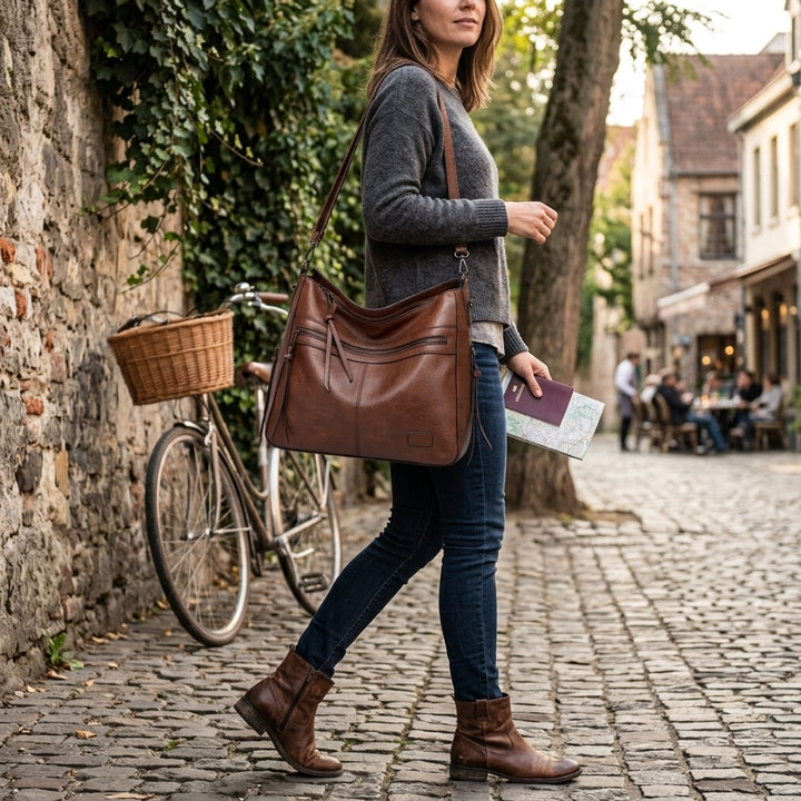 Grethe™ – Multi Glidelås Lomme Crossbody Skulderveske