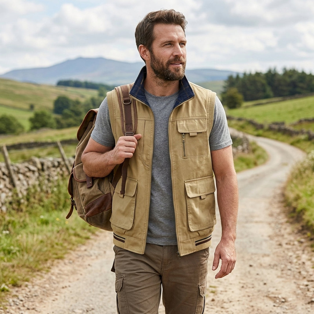Outland™ – Multifunksjonell Cargo Vest med Glidelås og Lommer