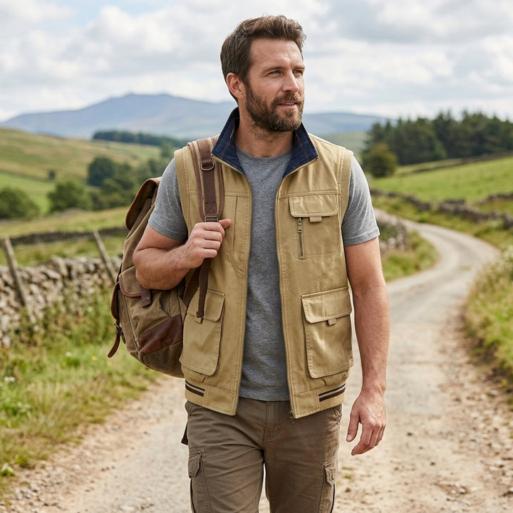 Outland™ – Multifunksjonell Cargo Vest med Glidelås og Lommer