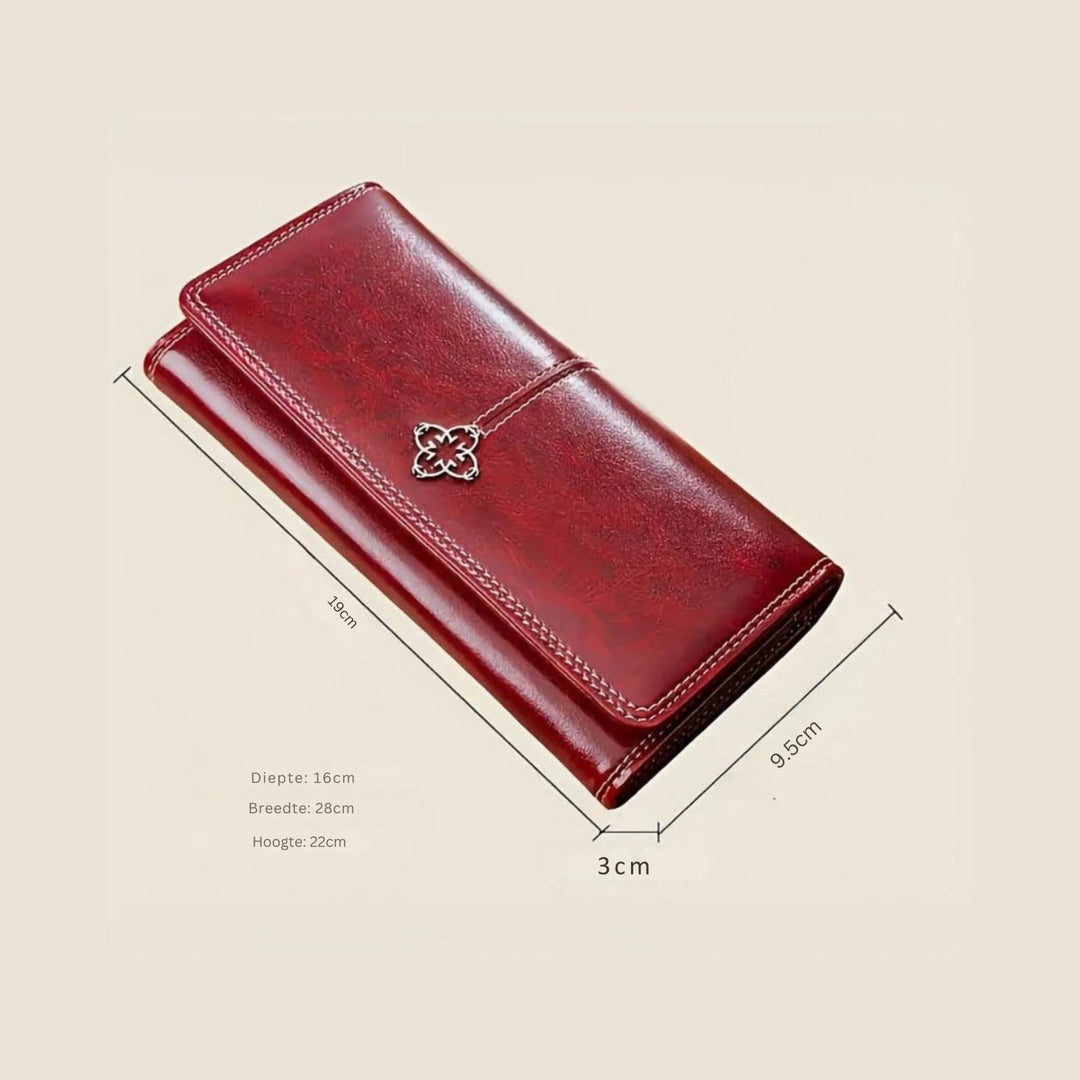 Victoria™ – Ekte skinn tri-fold lommebok med dekorativt hardware