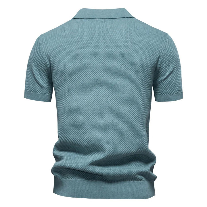 Hugo™ – | Strukturert Strikket Polo med Åpen Krage