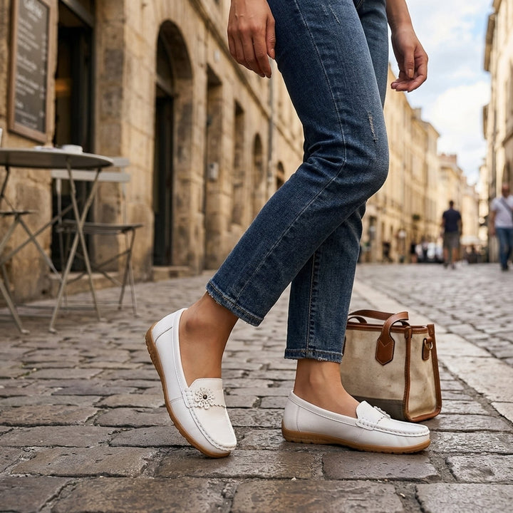 Susanne™ – Blomsterbroderte Slip-On Lær Loafers