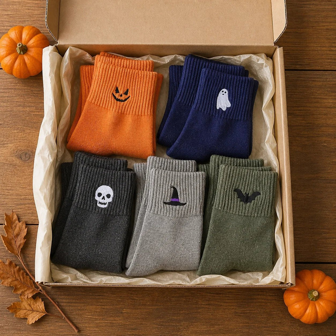CreepySocks™ –  Skumle Broderte Ribbede Halloween Sokker