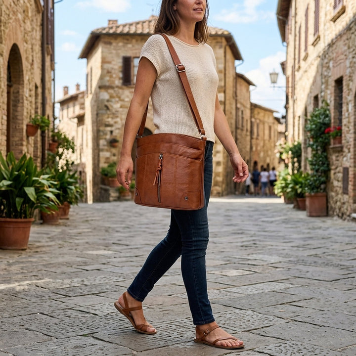Helen™ – Sømmet Crossbody Bag med Justerbar Stropp