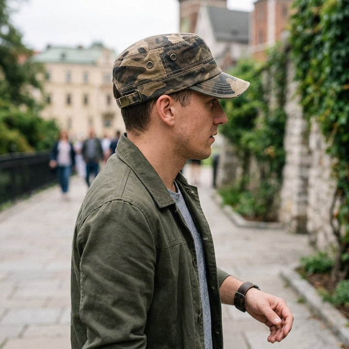 Frøydis™ – Kamuflasje Militærstil Flat Top Caps