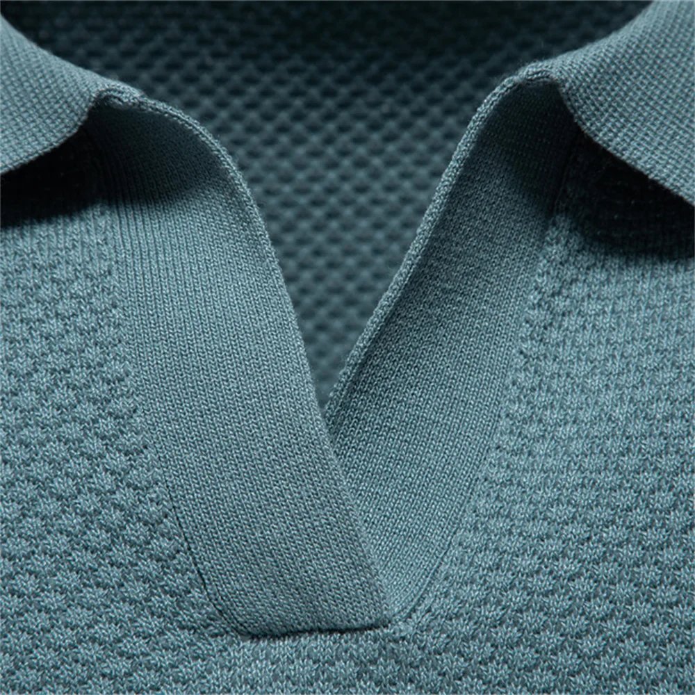 Hugo™ – | Strukturert Strikket Polo med Åpen Krage