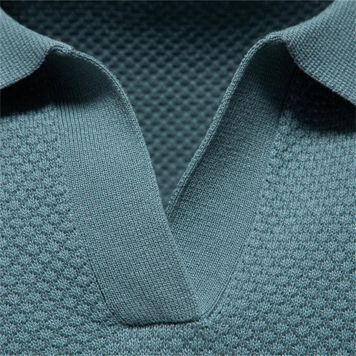 Hugo™ – | Strukturert Strikket Polo med Åpen Krage