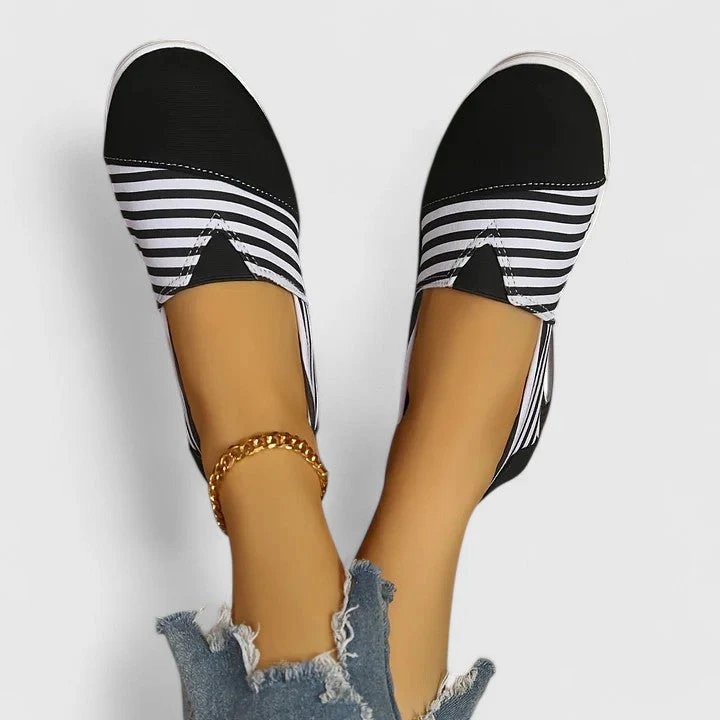 Nora™ – Ortopediske Stripete Slip-On Sneakers