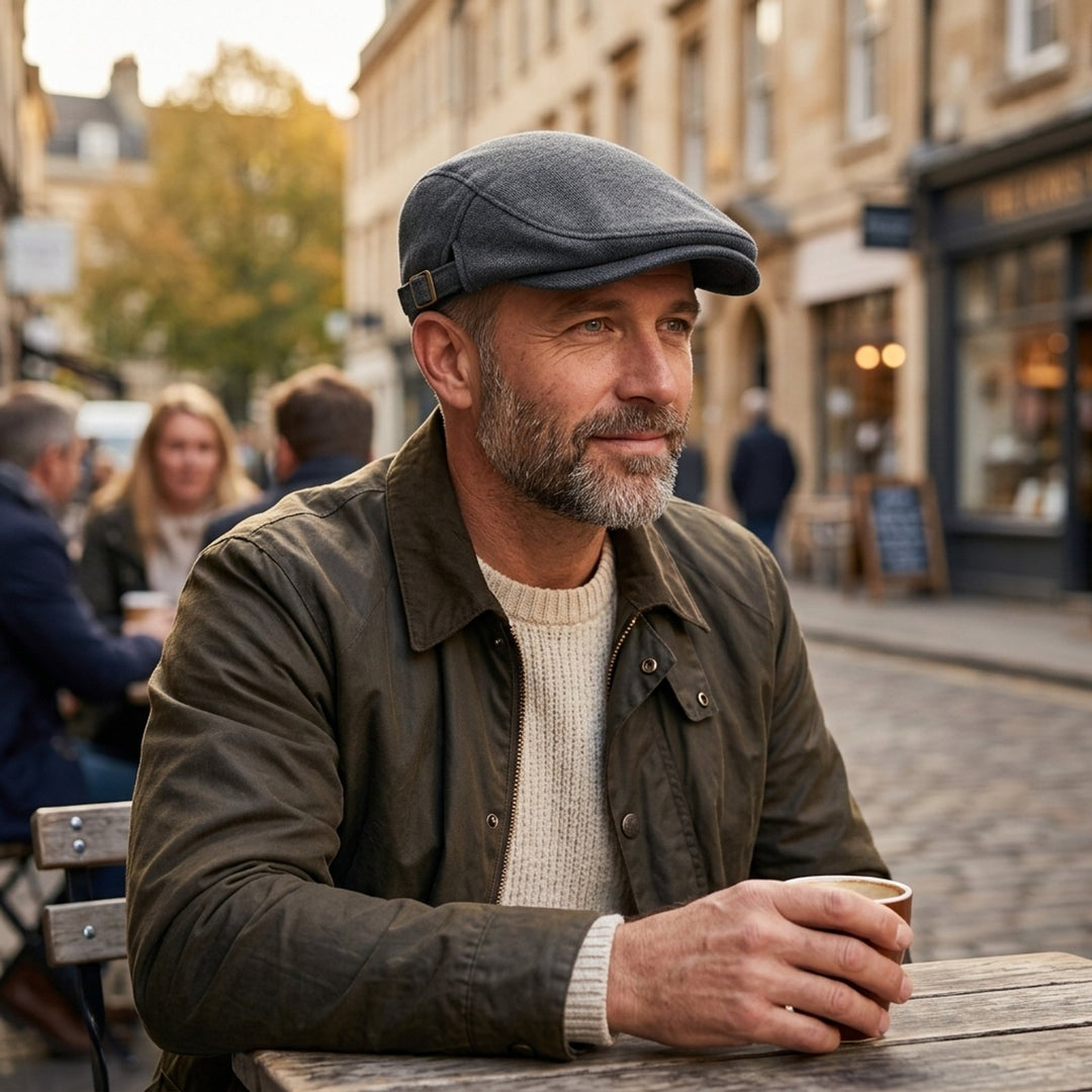 Reidar™ – Justerbar Flat Cap med Pustende Strikk