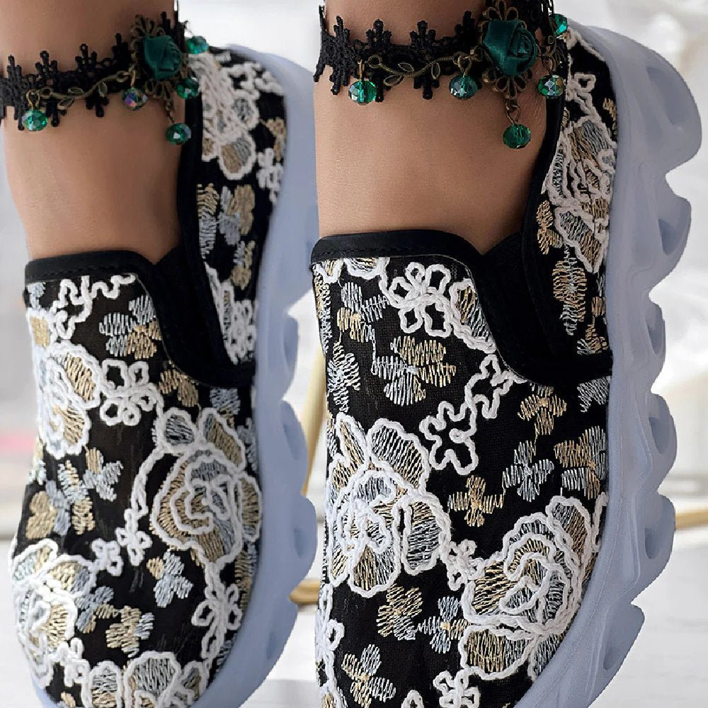 Gina™ – Plattformsneakers med paljettbelagte mesh-detaljer
