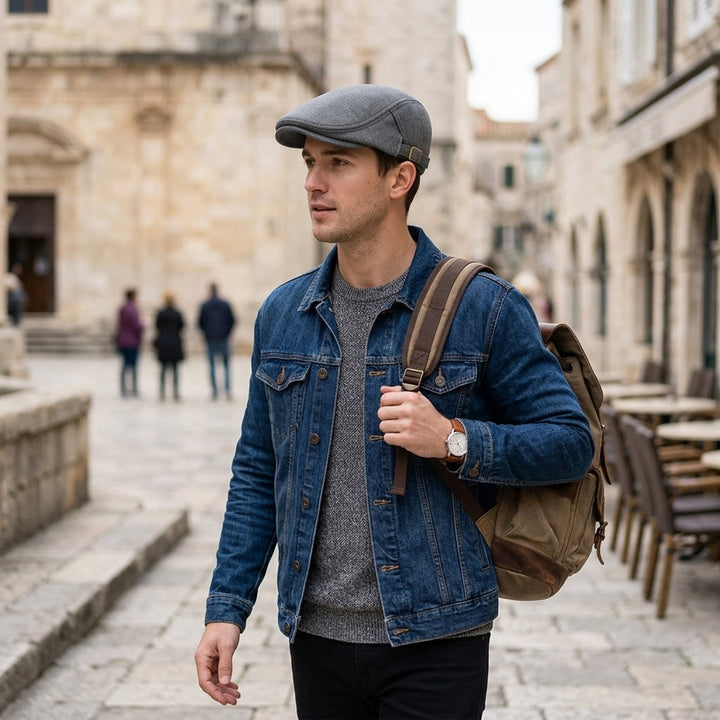 Kevin™ – Justerbar Flat Cap med Bakrem