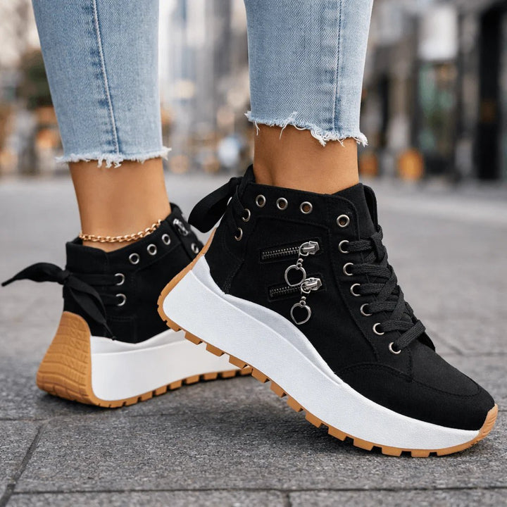Astrid™ – Chunky Plattform Hjerte Glidelåssneakers