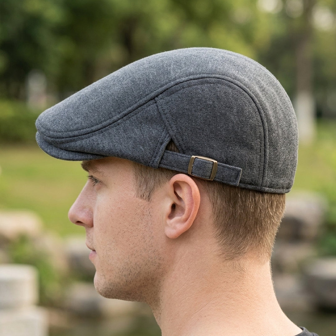 Liam™ – Justerbar Flat Cap med Strukturerte Topp