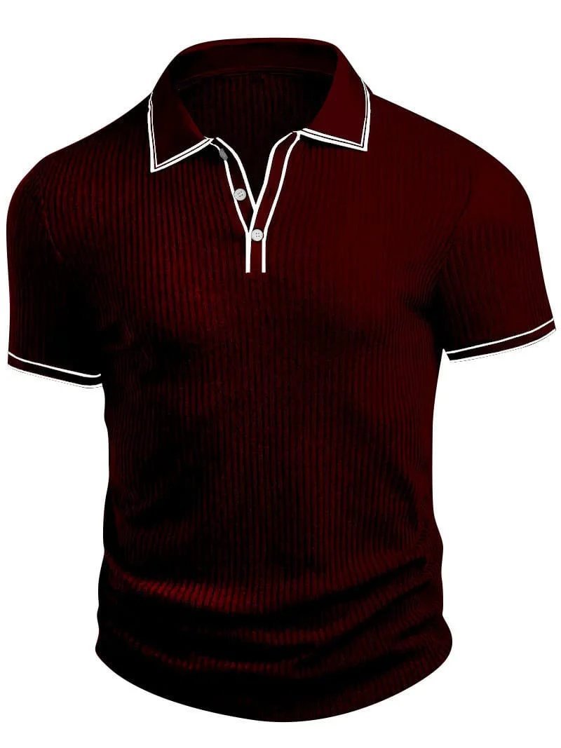 Alexander™ – Ribbed Knit Button-Front Polo Shirt
