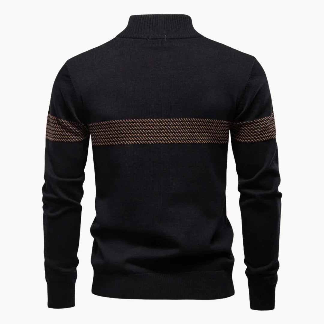 Mathias™ – | Genser med kvart glidelås og bryststripe