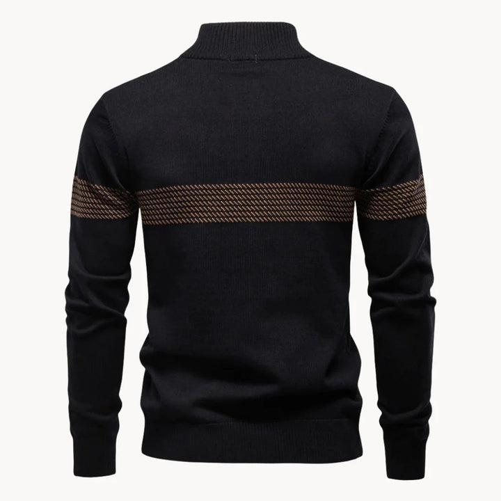 Mathias™ – | Genser med kvart glidelås og bryststripe