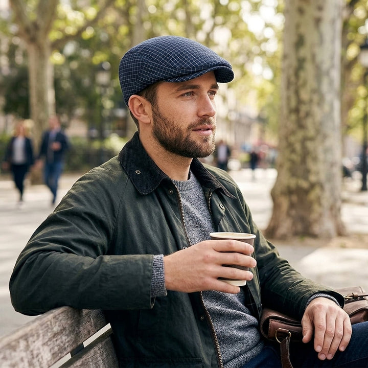 Peder™ – Lettvekts Flat Cap med Rutenettmønster