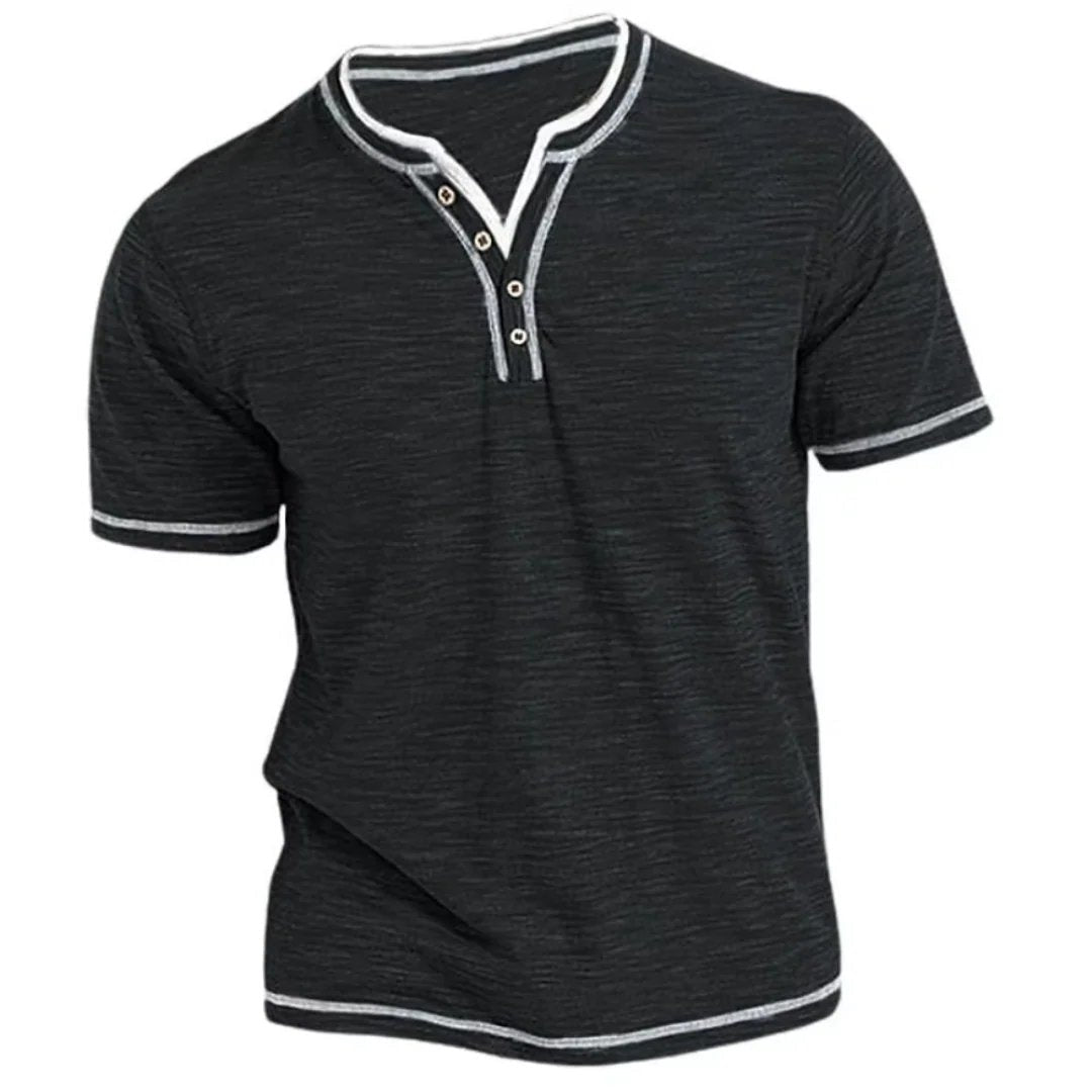 Adrian™ – Henley Kortermet Uformell T-skjorte