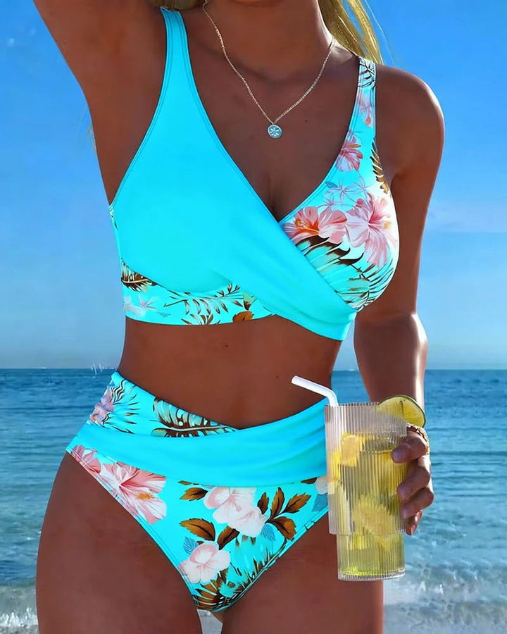 Olea™ – Trådløs Tankini-sett med Blomstertrykk