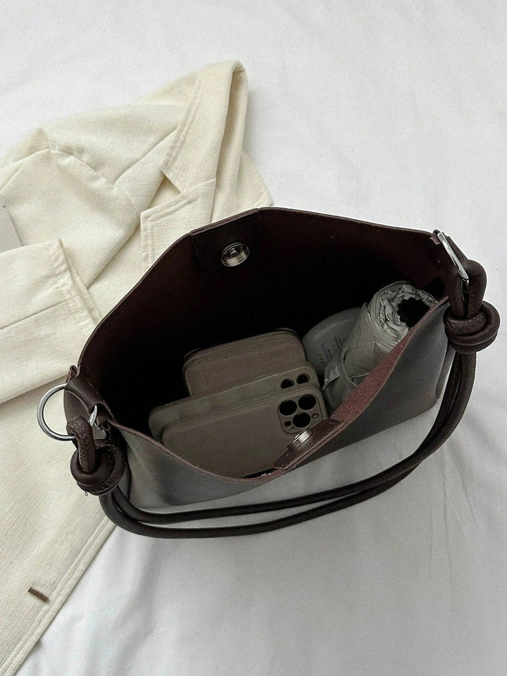 Martine™ – Knutet håndtak Slouchy Bucket Tote Bag