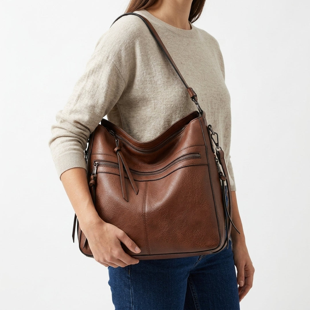 Grethe™ – Multi Glidelås Lomme Crossbody Skulderveske