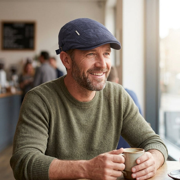 Edvin™ – Vattert Diamantstikksom Flat Caps