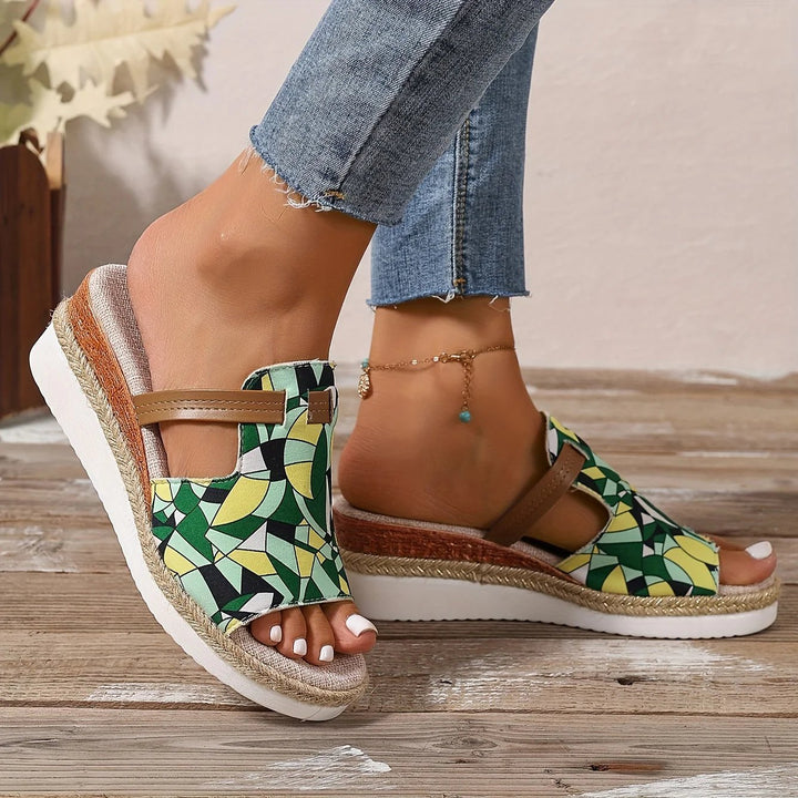 Elena™ – Boho Trykte Plattform Sandlettinger