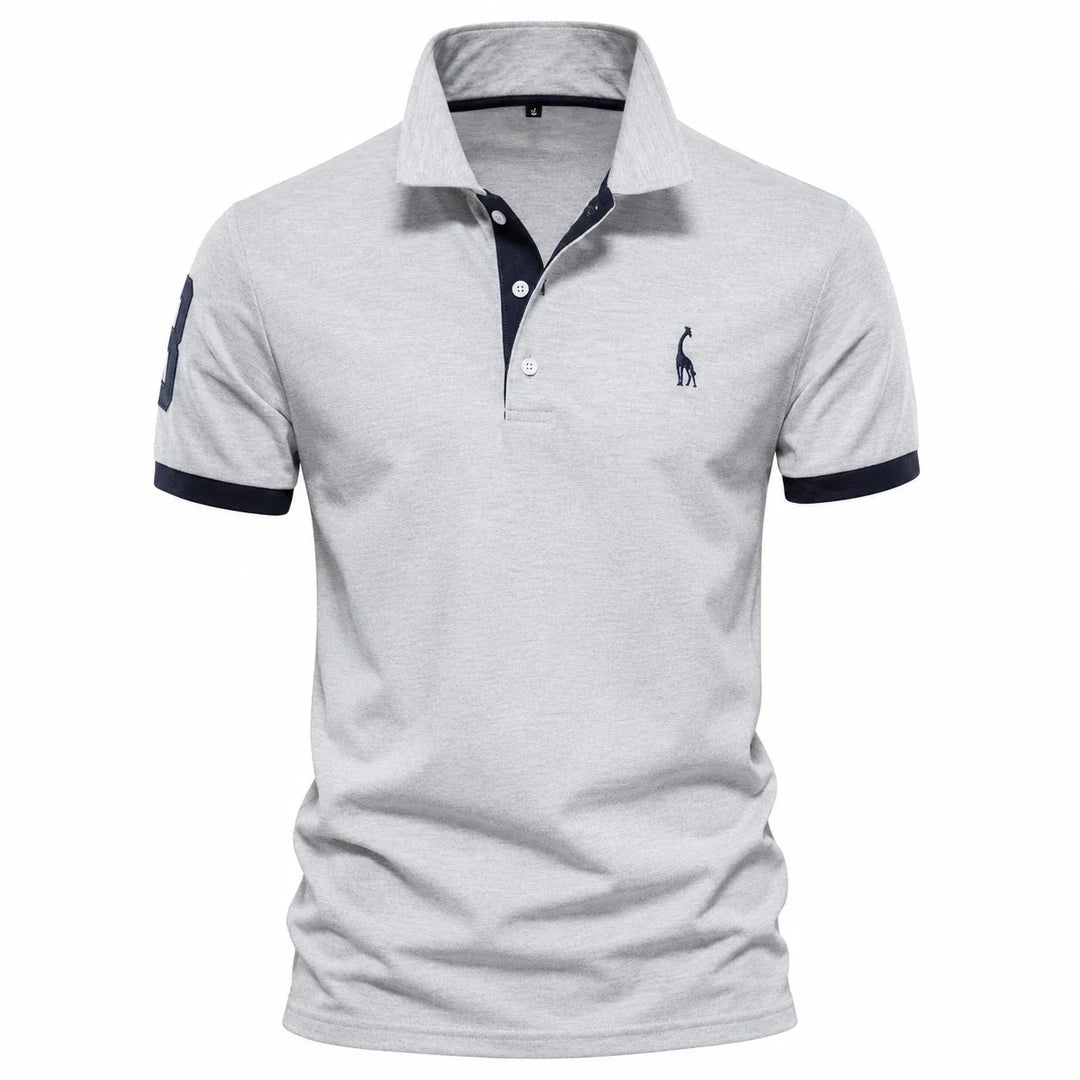 Gustav™ – Polo-skjorte med kontrastkant og broderi