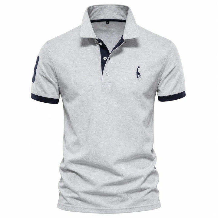 Gustav™ – Polo-skjorte med kontrastkant og broderi