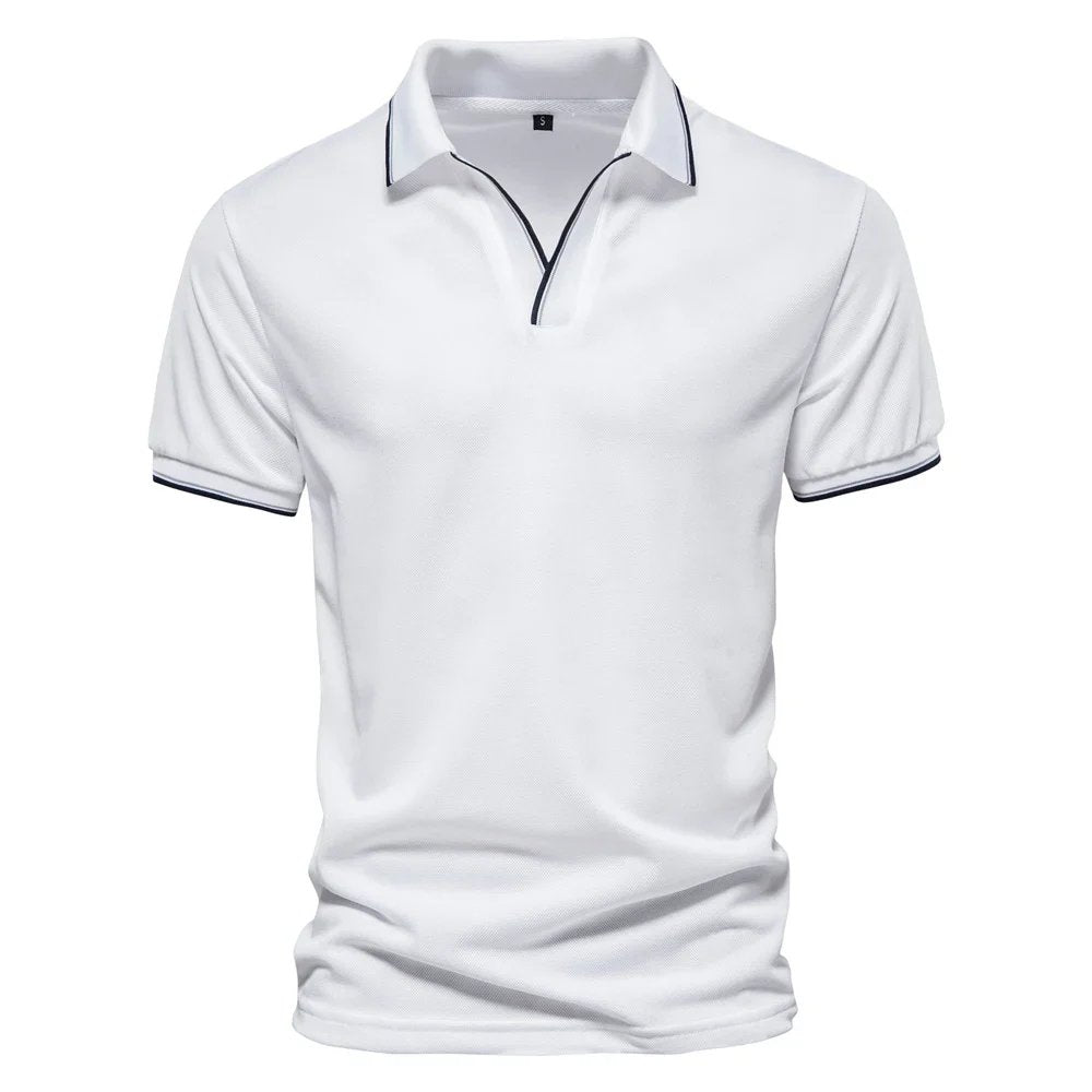 Tobias™ – | V-Hals Kortermet Polo Skjorte