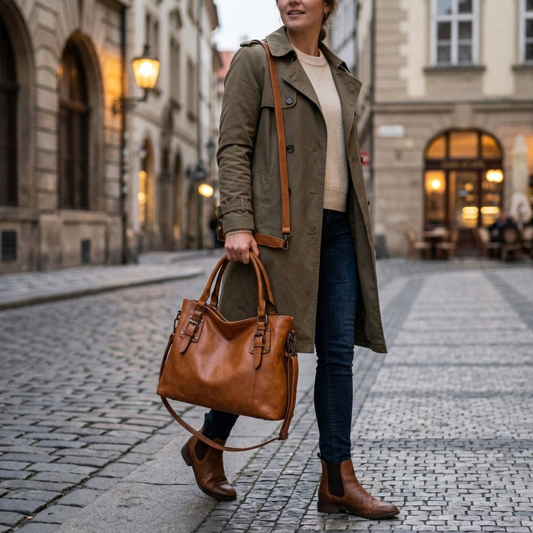 Karin™ – Veske med spenne og konvertibel skulderrem