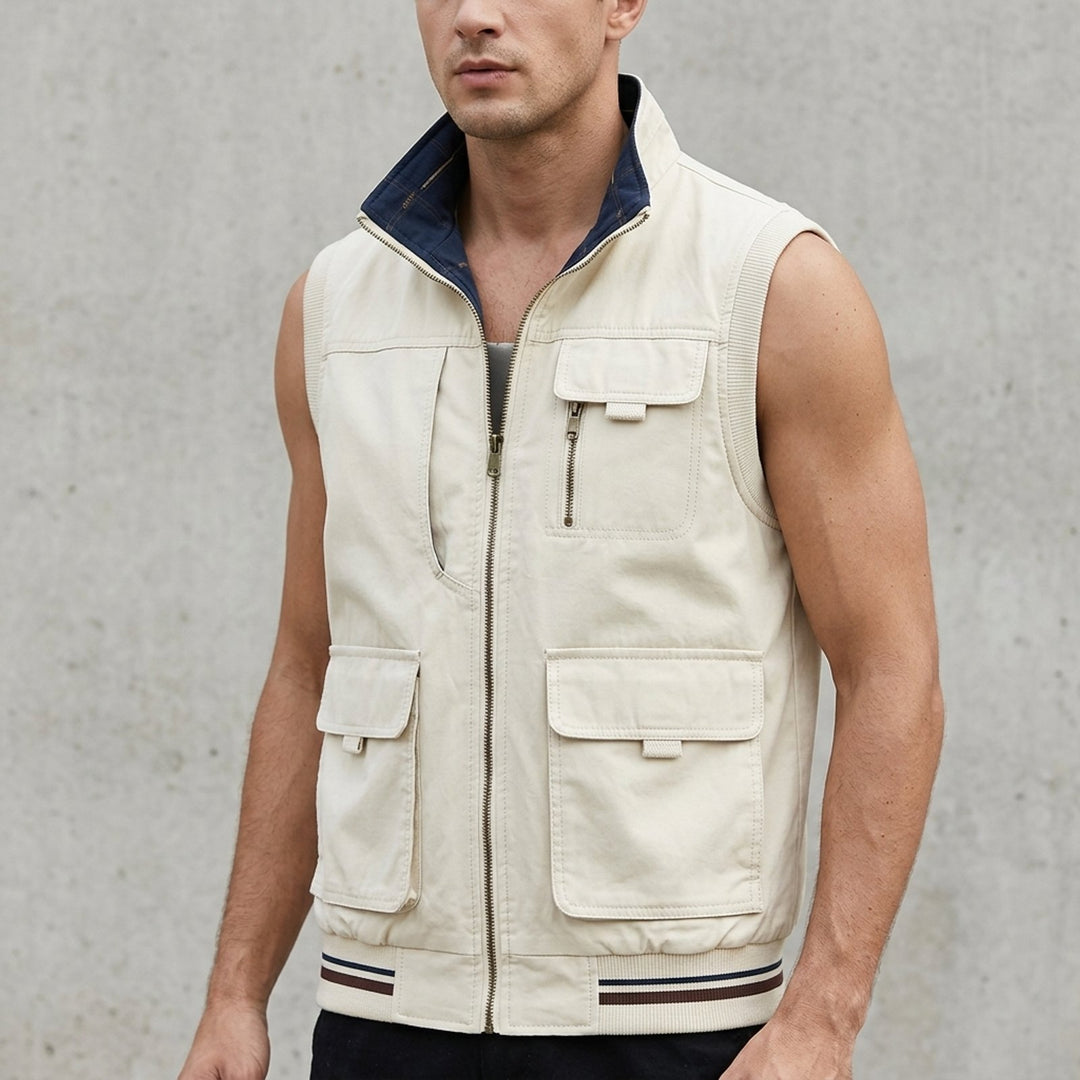 Outland™ – Multifunksjonell Cargo Vest med Glidelås og Lommer