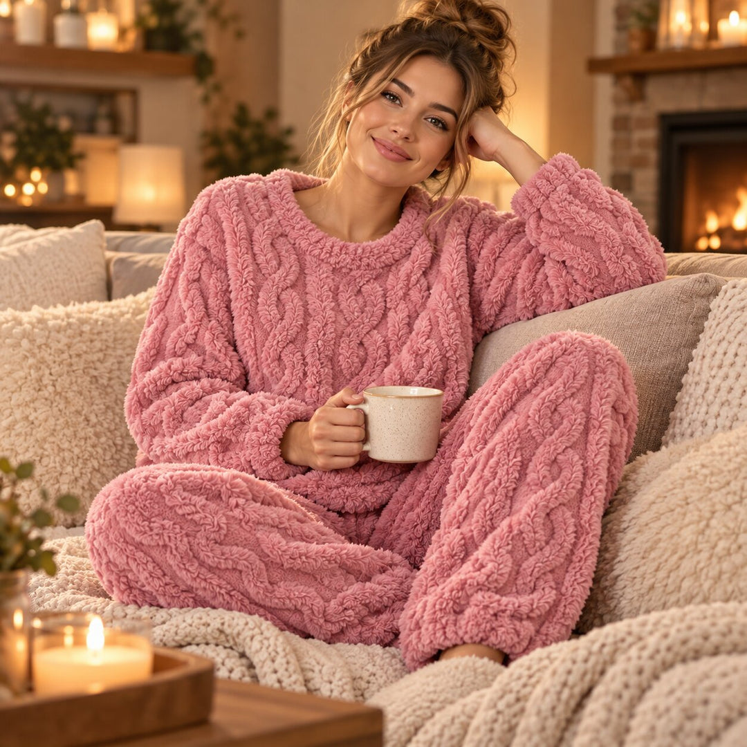 Mirelle™ – Deilig Kabelstrikket Loungewear Sett