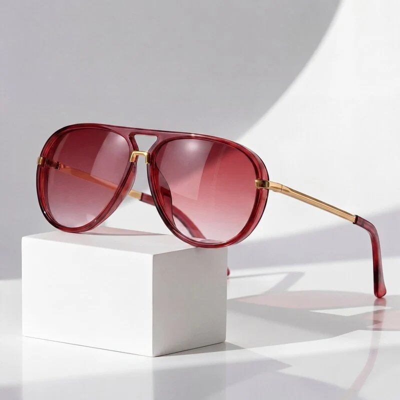 Mari™ – Retro Dobbel-Bro Aviator Solbriller