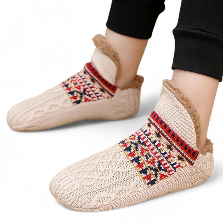 CozySocks™ – Nordisk Strikk Anti-Sklisokk med Fleeceforing